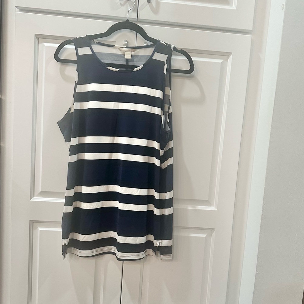 Banana Republic navy white blouse